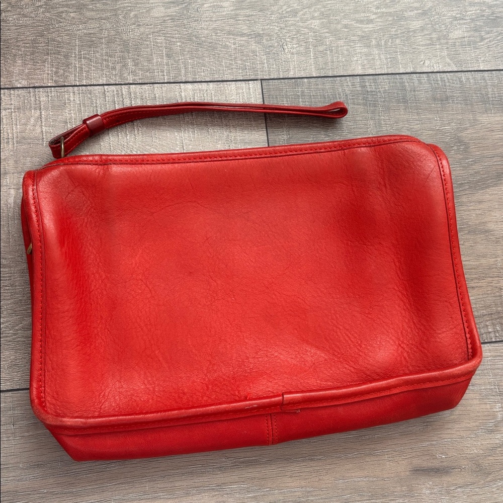 Vintage Coach Red Leather Clutch - Picture 2 of 7